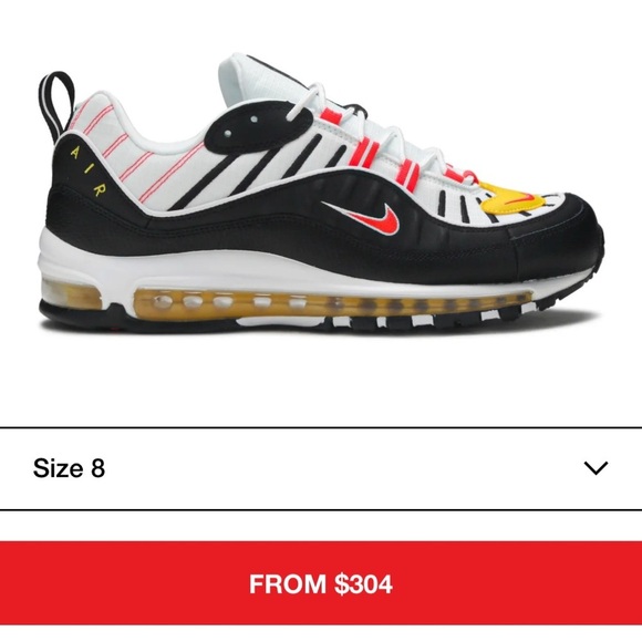 Sz 8 fair condition AIR MAX 98 \'CHROME YELLOW\'